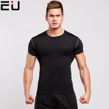 Европейские рубашки для бега мужские высококачественные спортивные рубашки мужские быстросохнущие Топы Для Бега Фитнес Спортивные топы Мужские прилегающие быстросохнущие лосины для бега Футболка Топ