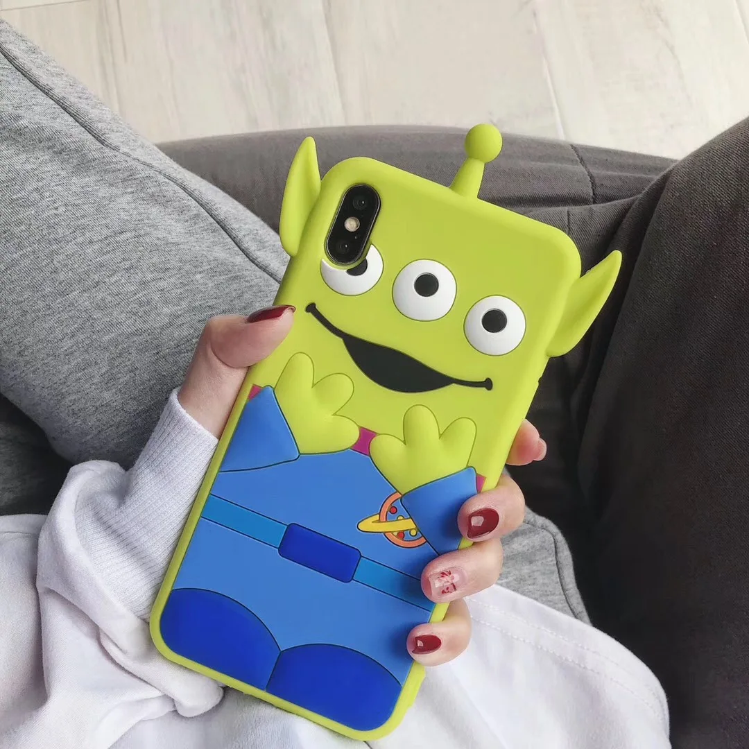 

Super cute cute Disneys three-eyed phone case for iphone Xs MAX Xr 6 6S 7 8plus soft silicone thick TPU phone case Fundas Coque