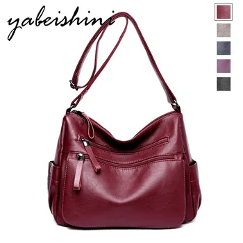 

fashion women's solid color double zipper shoulder bag Messenger bag retro style Bolsas Feminina Saco large capacity tote bag