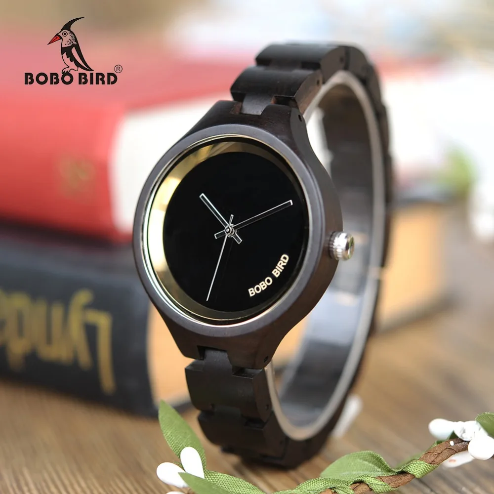 BOBO BIRD WP16 montre en bois pour femmes à 4 heures avec LOGO en bois bande exquise montres à Quartz montres pour femmes relogio feminino