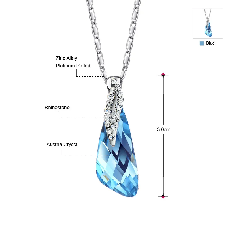 Ожерелья и подвески Neoglory Blue Fashion Стразы с кристаллами свадебные украшения для