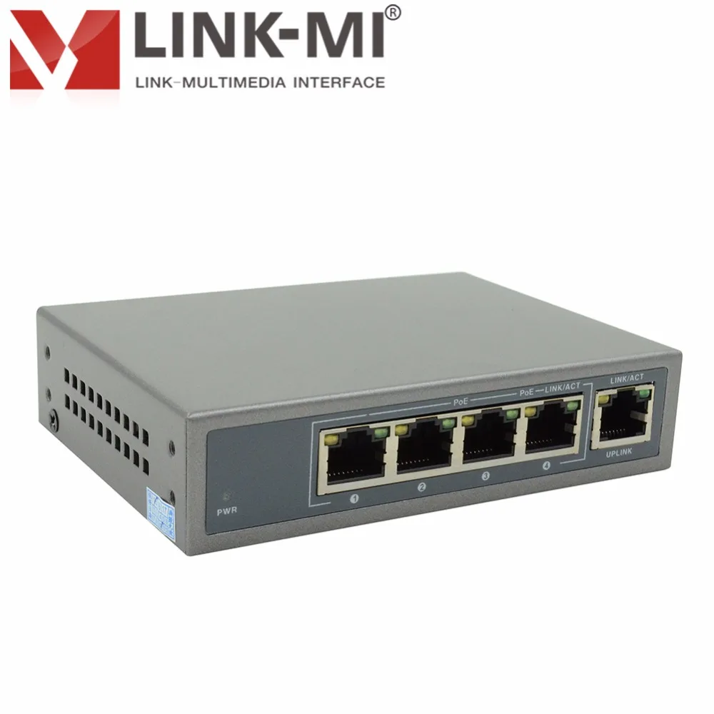 LINK-MI EC541-POE 4 Порты и разъёмы 100 м коммутатор питания через ethernet IEEE802.3af/af POE Стандартный коммутатор питания через Ethernet для IP Камера один Порты и разъёмы 15,4 W/30 W