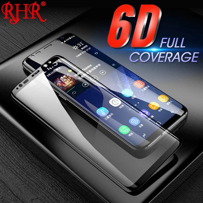 Закаленное стекло RHR 6D для Samsung Galaxy Note9 Note8 защитная пленка с изогнутыми краями S8 S9
