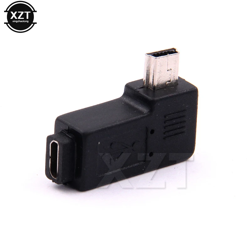 1 шт. мини USB Тип B разъем на Micro V8 поворот V3T 5pin 90 градусов левый угол адаптер|left