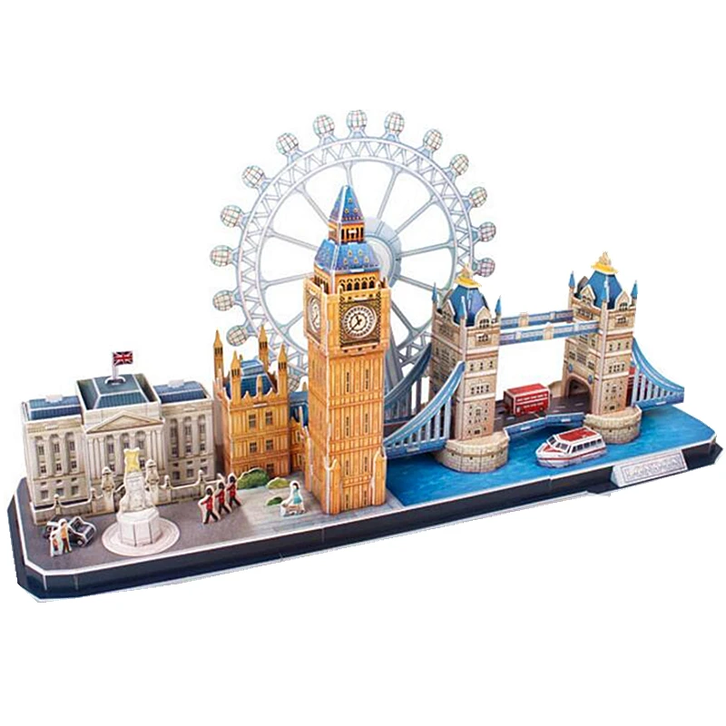 Classic Jigsaw City The London Eye Big Ben Puzzle Enlighten Construction Brick Toys scale Style Models Sets World Building | Игрушки и