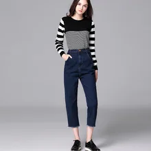 2017 Women’s Casual Harem Bell Bottom Pants Plus Size Casual Women Palazzo Cotton Wide Leg Women Jeans Flare boot cut Pants