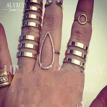 New fashion jewelry hollow finger ring gift for women girl size adjustable 1lot 3pcs include 2