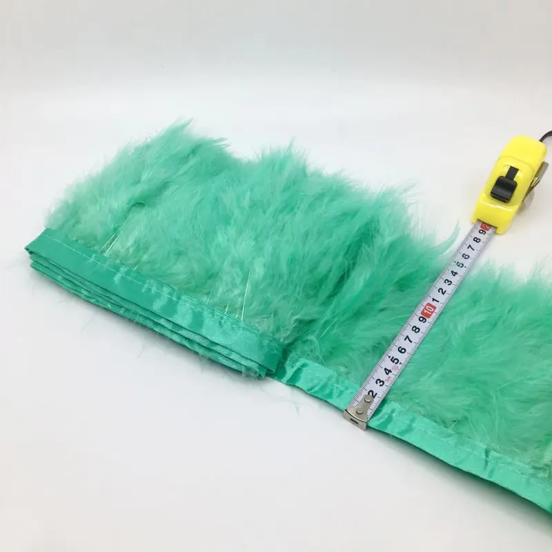 dark mint green 2 м/лот 5-6 дюймов темно-розовый перо Планки платье перо для шитья Турции бахрома с атласной Fibbon костюмы перо Carfts - Цвет: dark mint green