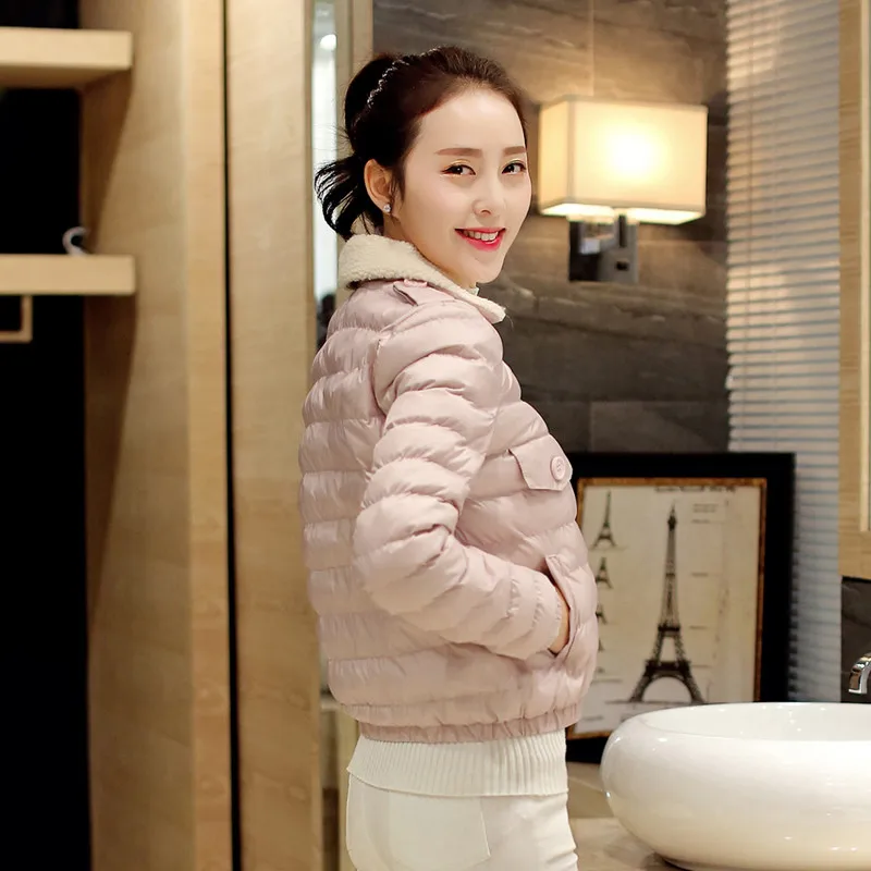 Новинка 2018 зимняя модная однотонная приталенная флисовая короткая куртка с