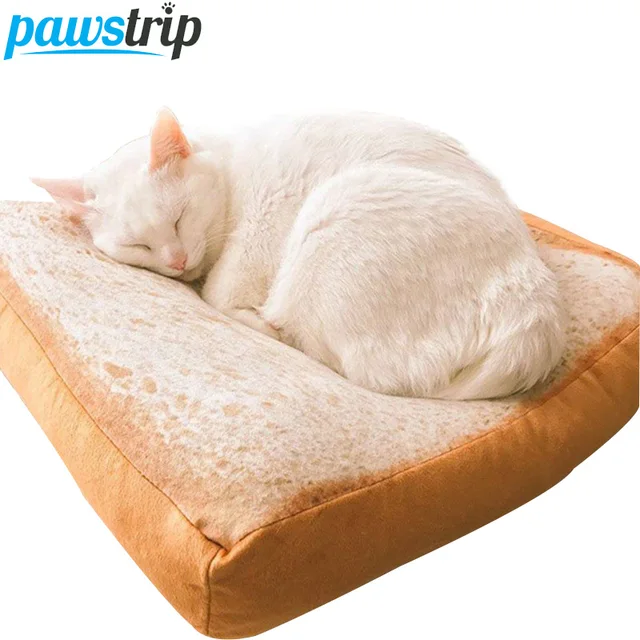 2018 new design bread toast cat bed mat soft fleece puppy cushion 2018 new design bread toast cat bed mat soft fleece puppy cushion detachable wash small dog