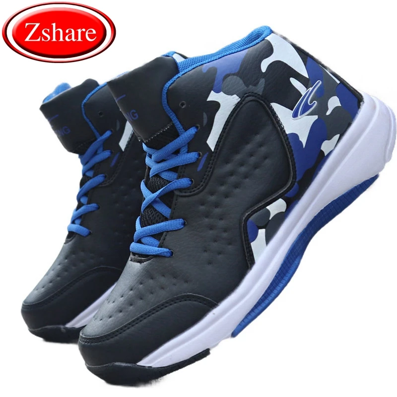

Winter Men High-top Basketball Shoes Sneakers 2019 New Shock Absorption Men Casual Shoes Man Outdoor Waterproof Leather Boots