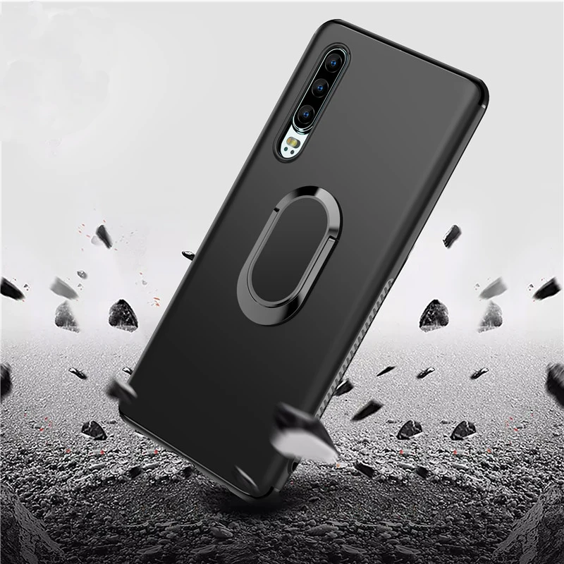 

Luxury Bracket Ring Soft TPU Case for Huawei P10 P20 P30 Mate 10 20 Plus Lite Pro Honor 9 10 Cell Phone Magnetic dropproof Cover