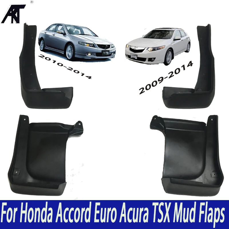 SCITOO 4pc Black Mud Flaps For Honda Accord 2013-2015 - Front & Rear Splash Guards, Easy No-Drill Installation