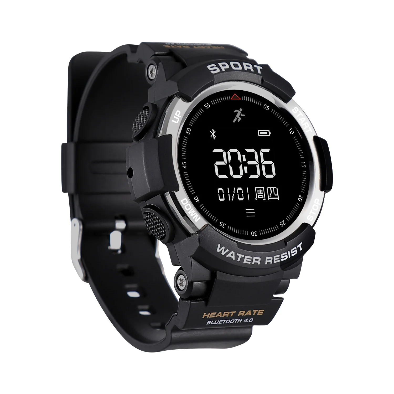 4,0 № 1 F6 Smartwatch IP68 водостойкий Bluetooth динамический пульсометр Смарт-часы для Android Apple смартфон - Цвет: Серебристый