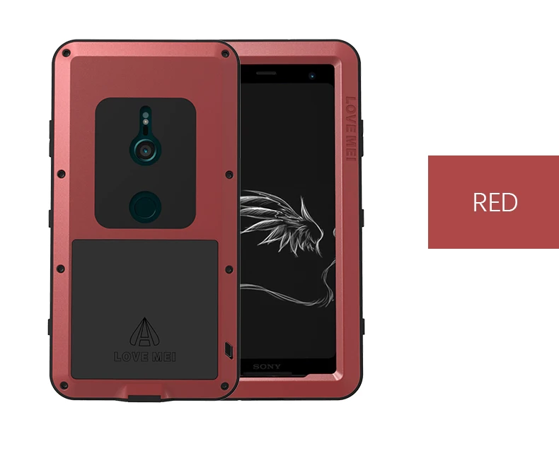 Бренд Love Mei чехол для sony Xperia XZ1 XZ2 XZ3 Compact XZ Premium XA2 ультра металлический ударопрочный чехол для телефона противоударный защитный чехол - Color: Red