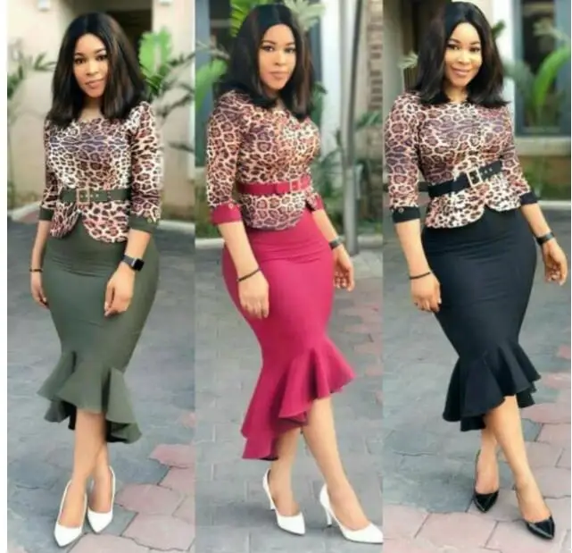 

Leopard Print Elegant Mermaid Dress Autumn Women Mid Sleeve O Neck Bandage Dress Sexy Plus Size Belted Vestidos