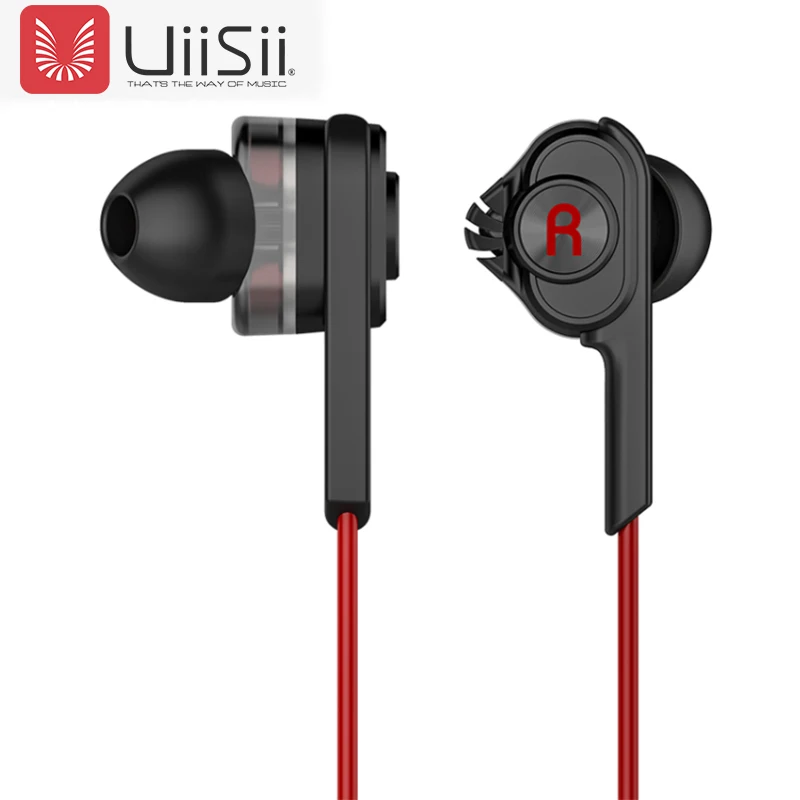 UiiSii BA T6 двойной драйвер тяжелый бас HiFi стерео наушники шум шумоподавления