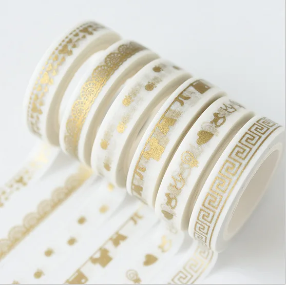 

Foil Washi Tape Heart Music symbol 8mm*7m musical note Scrapbooking Tools Masking Tape Christmas Photo Album Diy Decorative Tape