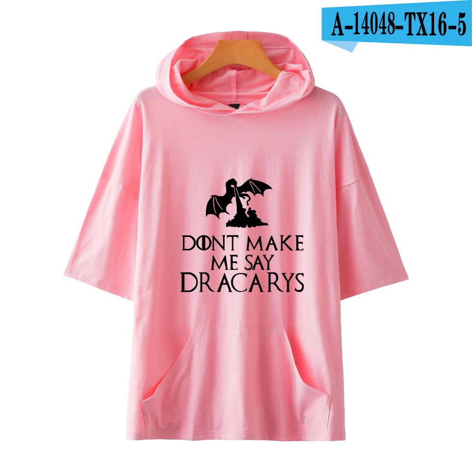 Dracarys/летние женские футболки с капюшоном в винтажном стиле, футболки с коротким рукавом в стиле Харадзюку playeras mujer algodon, горячая женская одежда - Цвет: 5