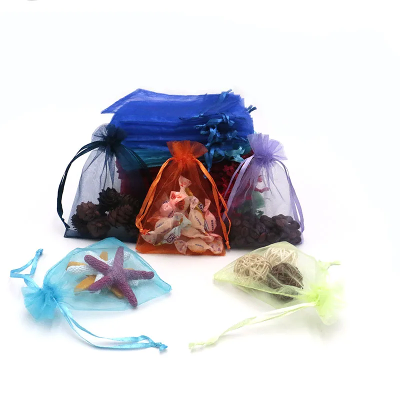 

200pcs 9x12cm Organza Bag Christmas Wedding Gift Bag 23 Color Jewelry Packing Display Bag&Pouch Favor Bags Can Customize Logo