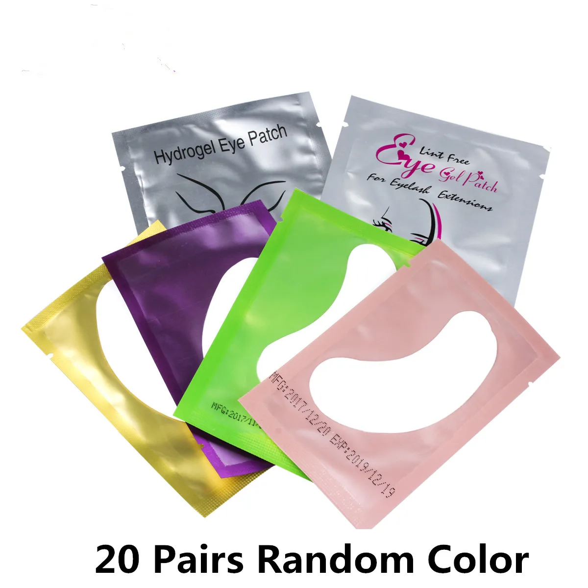 50/100 Pairs Eye Patch Lashes Extension Paper Patches Under Eye Pads Lash Extension Paper Patches Eye Tips Sticker Wraps Tools - Цвет: 20 Random color