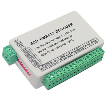

WS-DMX-9CH DMX512 decoder 9 way DMX512 controller DC12V-24V 27A spot