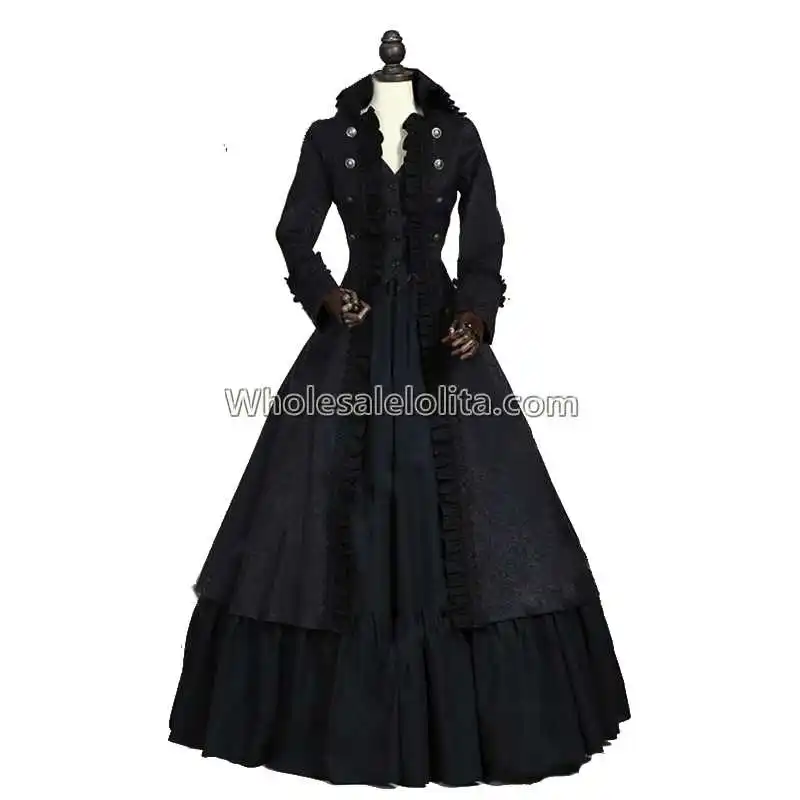 High Quality Victorian Edwardian Penny Dreadful Vampire Steampunk High Quality Victorian Edwardian Penny Dreadful Vampire Steampunk Collar Coat Dress Costume In Wool Blends From Women S Clothing