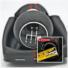 Fast Shipping For Audi A3 8l 5 Speed Car Gear Shift Knob With PU Leather Giator With Red Line 23mm big hole