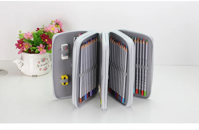 Cute Kawaii Penalties School Pencil Case 36/48/72 Holes Penal Pencilcase 3/4 Layers Multifunction Large Pen Box Stationery Pouch