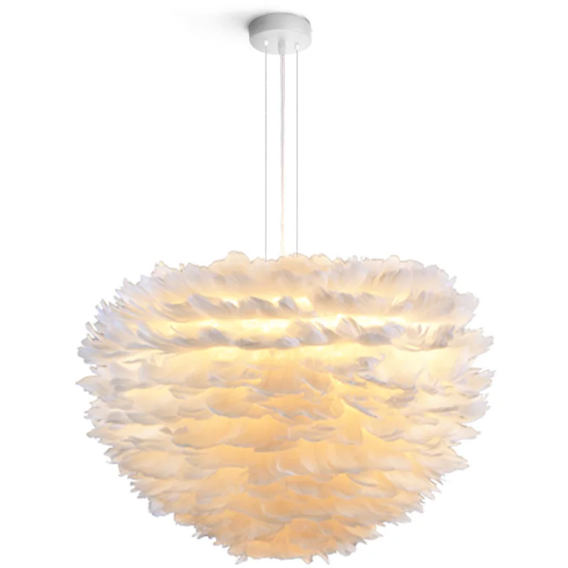 Luminaire plume Suspendu LED lampe à suspendre moderne lampe à suspendre nordique chambre à coucher luminaires suspendus en fer de mode