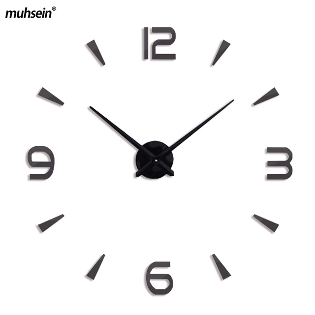grey Muhsein 3D настенные часы, цифровые часы настенные модные гостиная часы большие настенные часы DIY акриловые зеркало - Цвет: grey