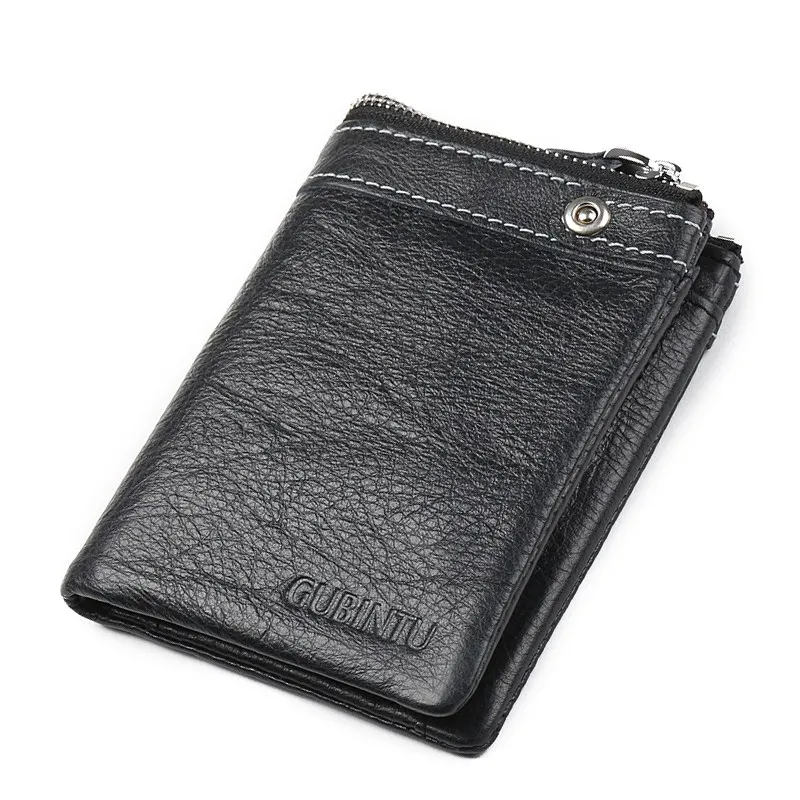 

Men Wallet Genuine Cowhide Leather Wallets with Coin Pocket Zipper Men Male Bifold Clutch Money Bag High Qualit Carteira Wallet