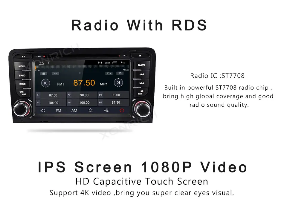 Sale 2 din Android 8.1 Car DVD Player Head unit For Audi A3 8P S3 RS3 2003 2004 2005 2006 2007 2008 2009 2010 2011 Radio Multimedia 8