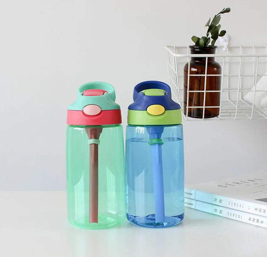 480ML Sports Water Bottle kids water bottle Straw Water Bottles Bpa Free No Phthalate tritan baby Lemon Bottle