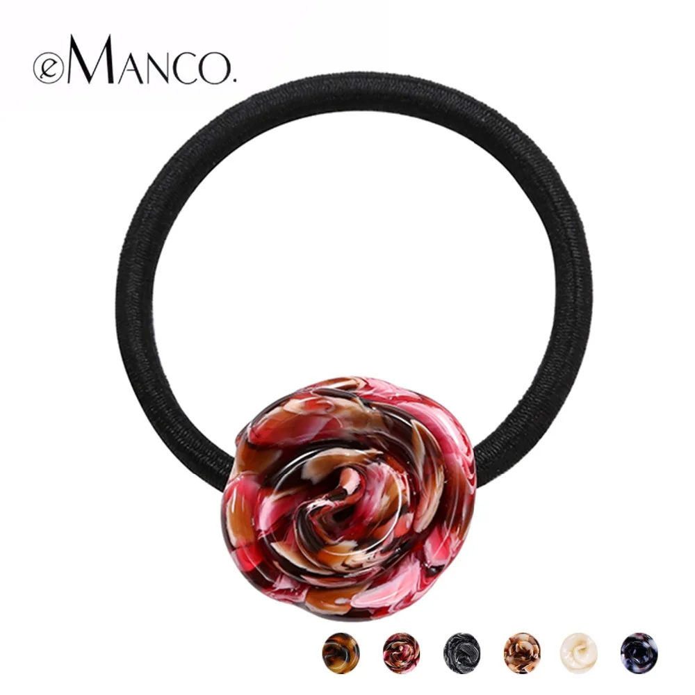 

eManco Elastic acrylic flower hair band colorful acetate headbands girls new cute flower head bands hair accessories tiara