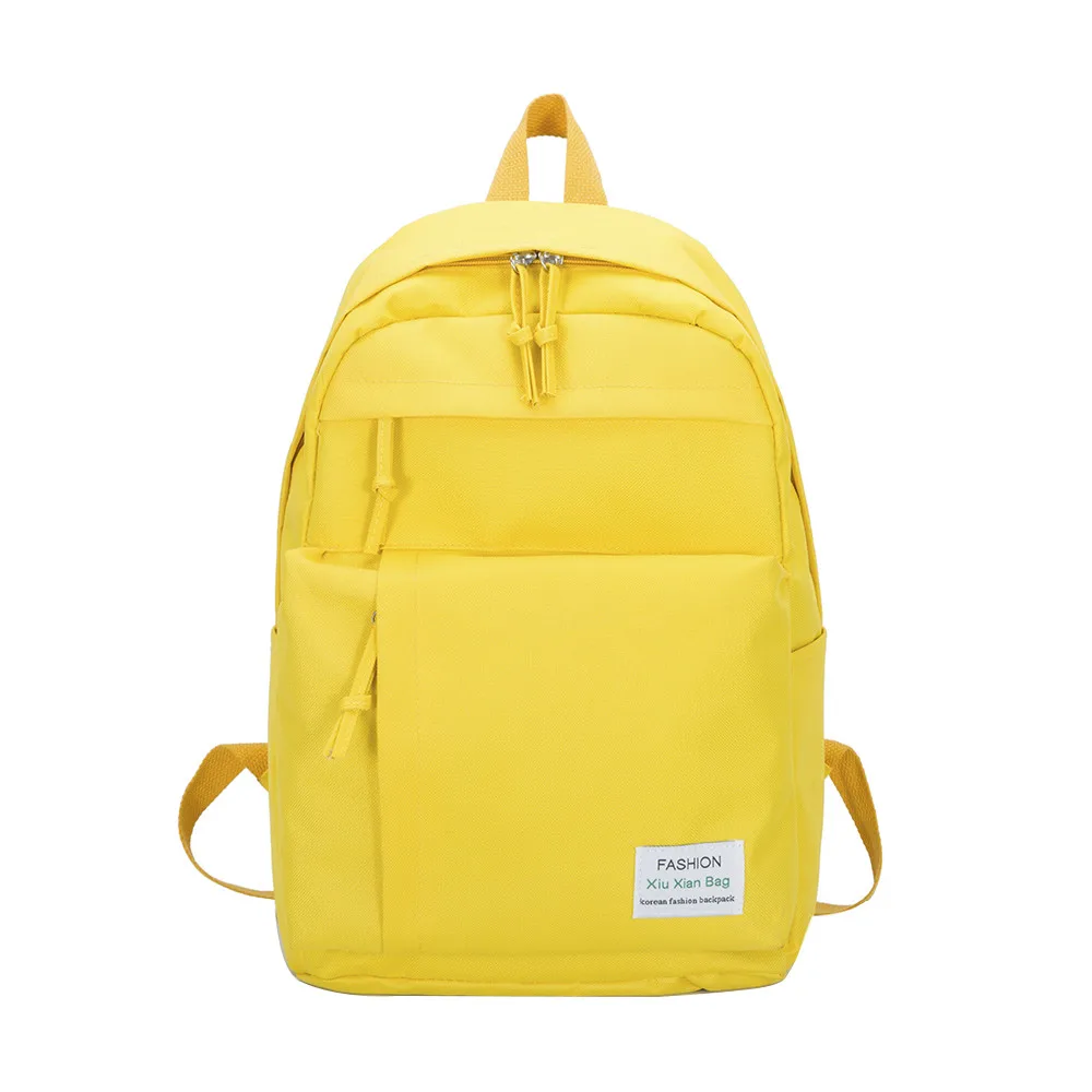 Женский рюкзак,, Повседневный, Нейлоновый, для пары, простой, для колледжа, женский рюкзак для девочек, школьные сумки, Mochila Feminina# Zer - Цвет: Цвет: желтый