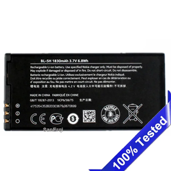 

BL-5H for Nokia Lumia 630 636 638 635 battery 1830mAh Mobile Phone Bateria Tracking No . RM-978 RM-977