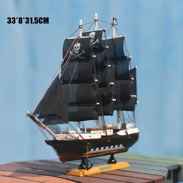 LBLA DIY Pirate Ship Model Assembling Building Kits Wooden Sailboat Toys Sailing Model Assembled