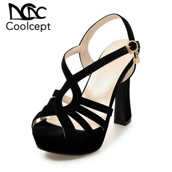 

Coolcept Sexy Gladiator Women Summer Sandals Open Toe Buckle High Heels Shoes Party Club Platform Shoes Women Size 32-43