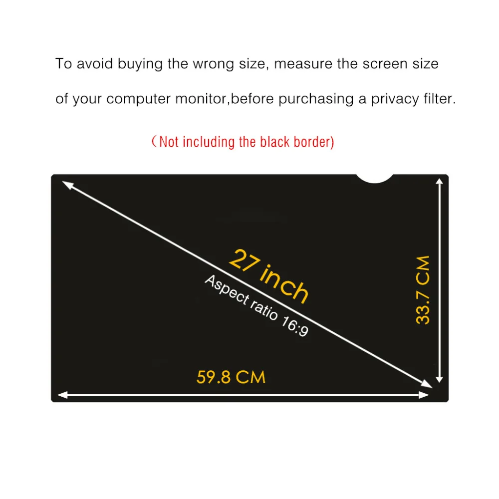 27 дюймов фильтр конфиденциальности Анти-блики Экран Защитная пленка для Широкоэкранный 16:9 компьютер 598 мм* 337 мм