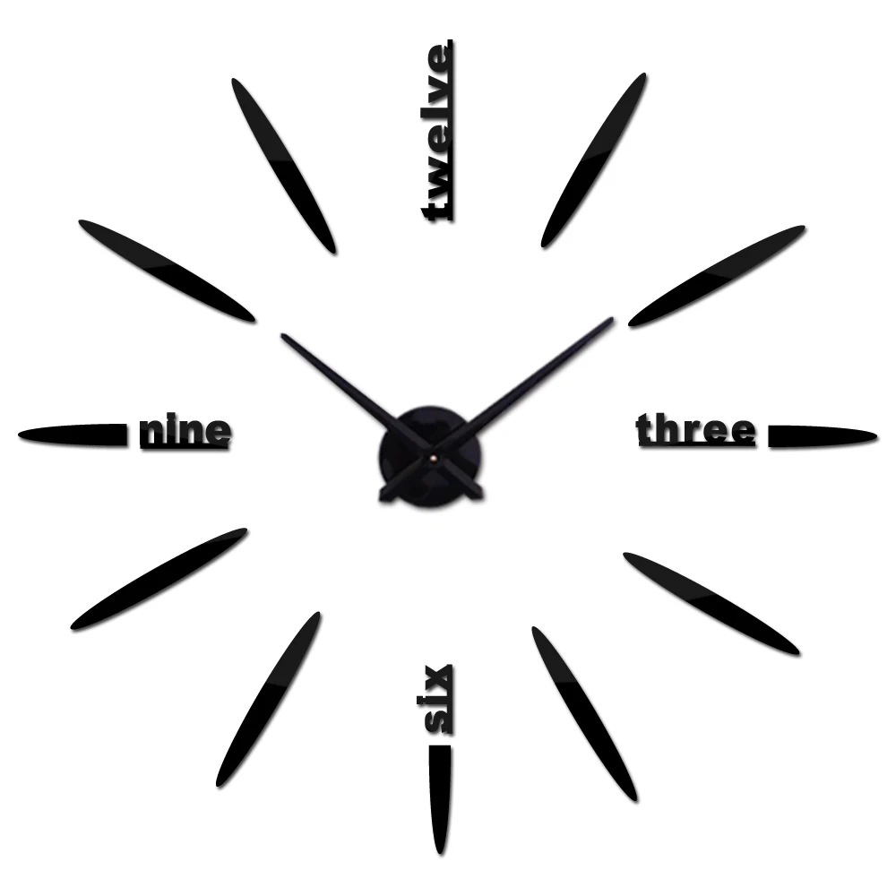 Новые модные 3d настенные часы reloj de pared кварцевые часы короткие diy часы гостиная большие наклейки декоративные horloge murale