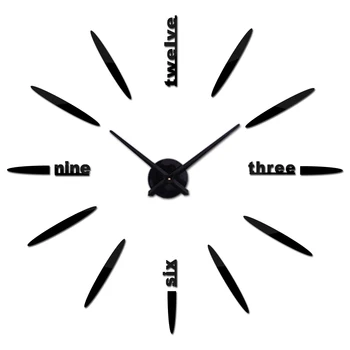 

New fashion 3d wall clock reloj de pared quartz watch brief diy clocks living room large stickers decorative horloge murale