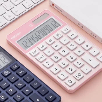 

1pcs Deli DL-1576A Desktop Calculator Student Finance Office Common Large Screen Solar Dual Power Computer