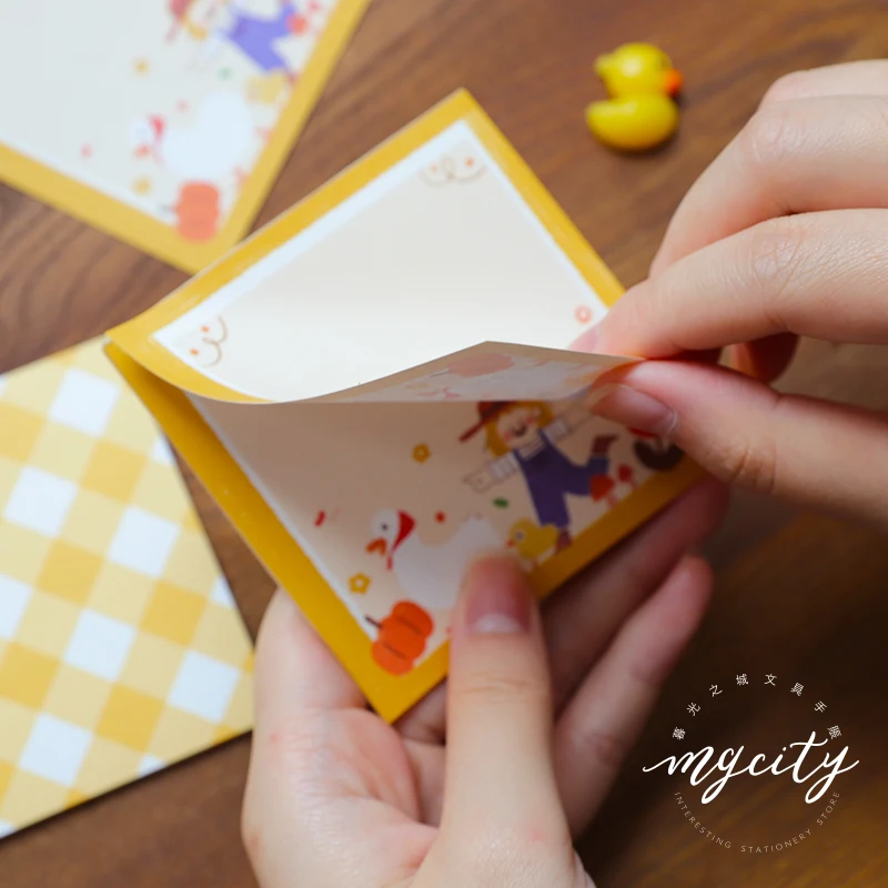 30 листов Kawaii Grid Memo Note креативный милый плед Tearable антипригарный портативный