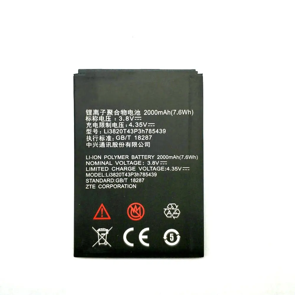 

New Li3820T43P3h785439 2000mAh battery Replacement For ZTE Blade L3 phone + Tracking Code