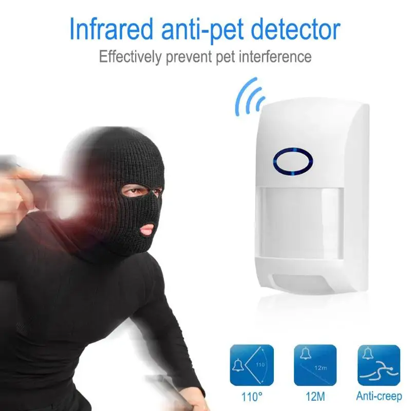 

CT60M Wireless Alarm Infrared Detector Anti-Pet PIR Human Sensor Detector