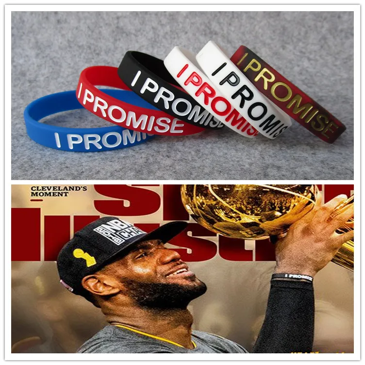 

2pcs Basketball Stars James Cavaliers Team I promise Bracelet Adult Kid Fitness Sports Wristband Silicone Energy Couple Bangle