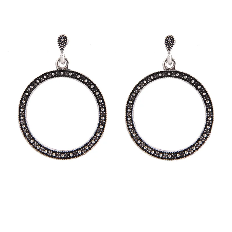 RscvonM Винтажные серьги-кольца модного серебристого цвета для женщин, богемная эффектная Геометрическая круглая креольские серьги, ювелирные изделия