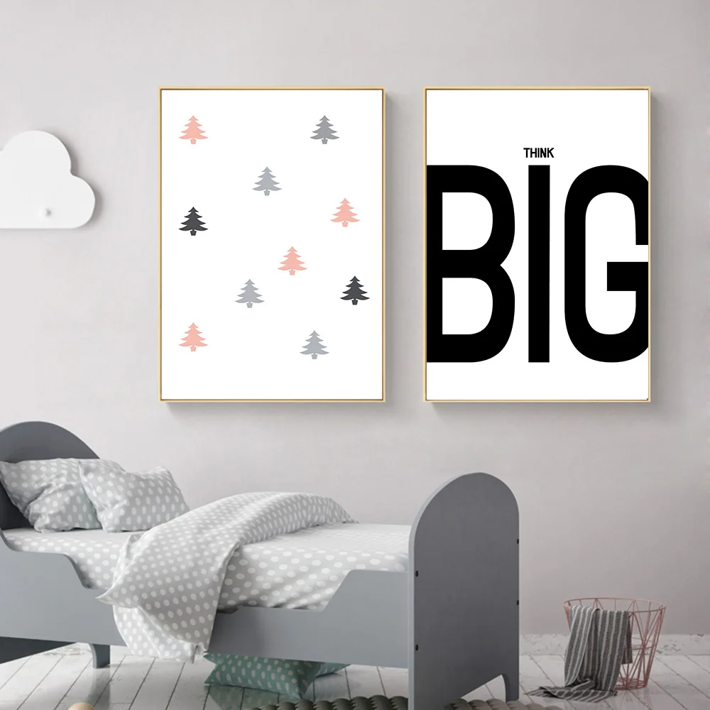 Baby-Nursery-Wall-Art-Canvas-Painting-Minimalist-Cartoon-Posters-Quotes-Prints-Decorative-Picture-Nordic-Kids-Bedroom
