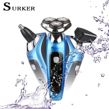 3in1 электробритва бритва моющийся Для мужчин Электрический станок для бритья нос триммер Смарт 3D Водонепроницаемый Перезаряжаемые роторные бритвы